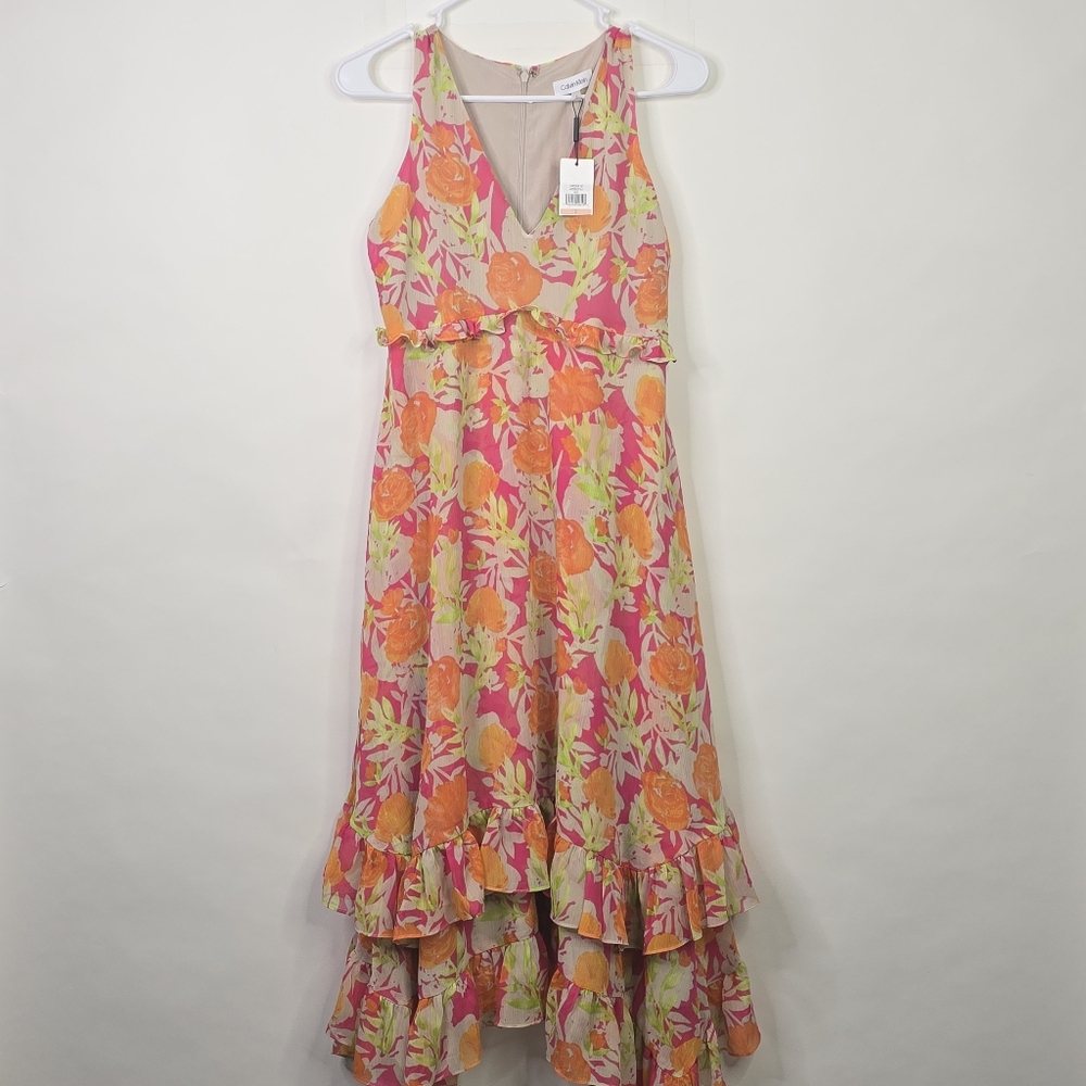 Calvin Klein Multicolor Floral Midi Dress - Picture 2 of 8